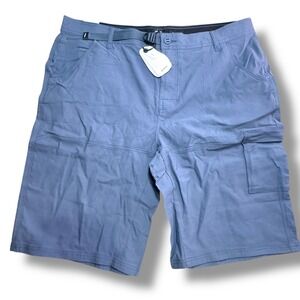 Prana Mens Stretch Zion Short II Grey Blue 40 x 12 NWT Hiking Climbing Cargo